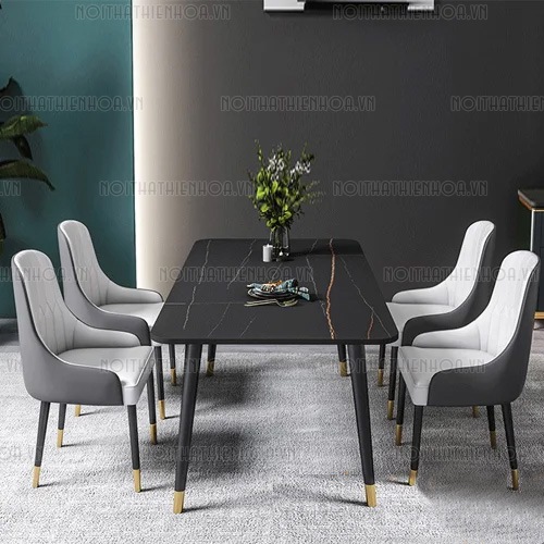 Bộ bàn ăn 4 ghế mặt đá hiện đại