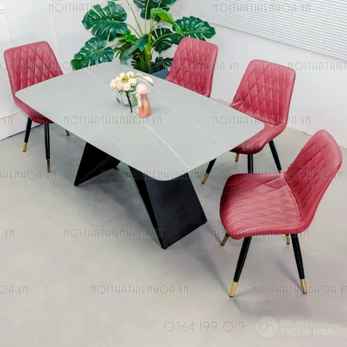 Bộ bàn ăn 4 ghế mặt đá hiện đại sang trọng