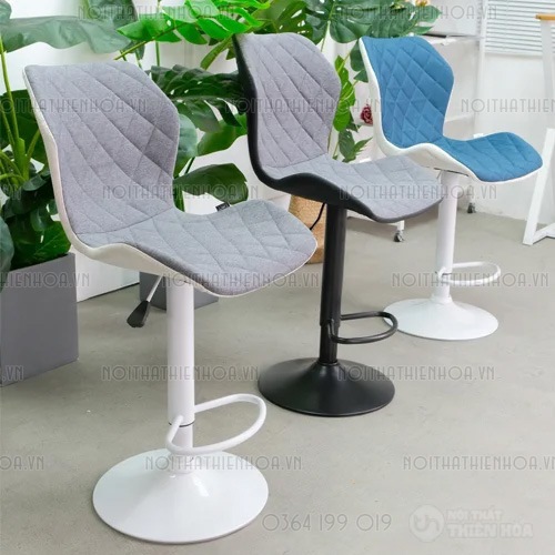 Ghế quầy bar bọc da chân thép sơn tĩnh điện