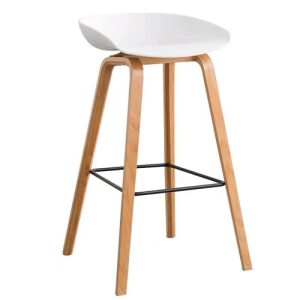 Ghế quầy bar hay stool lưng nhựa chân gỗ nhập khẩu cao cấp