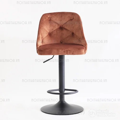 Ghế quầy bar nâng hạ lưng bọc vải nhung