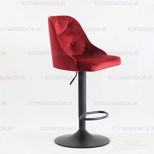 Ghế quầy bar nâng hạ lưng bọc vải nhung