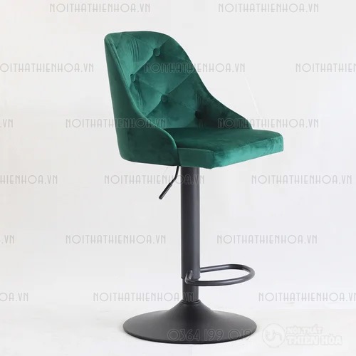 Ghế quầy bar nâng hạ lưng bọc vải nhung