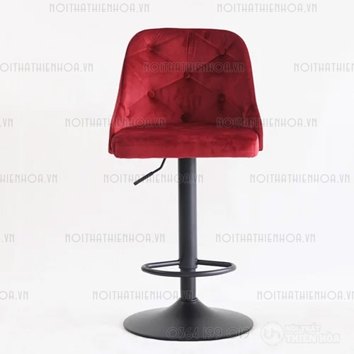 Ghế quầy bar nâng hạ lưng bọc vải nhung