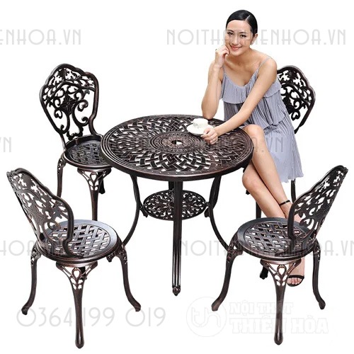 Bộ bàn ghế ban công nhôm đúc