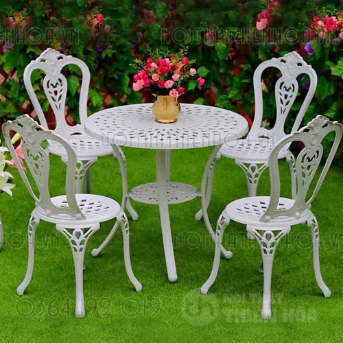 Bộ bàn ghế ngoài trời nhôm đúc