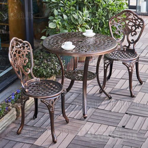 Bộ bàn ghế nhôm đúc sân vườn biệt thự