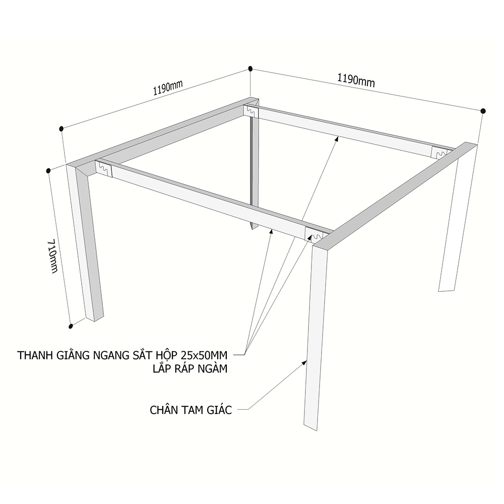 chân sắt cho bàn cụm 2