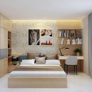Bộ phòng ngủ tủ lùa kèm giá để đồ - 05