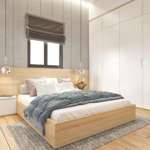 Bộ phòng ngủ vàng phối trắng -14
