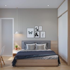 Bộ phòng ngủ vàng phối trắng - 07