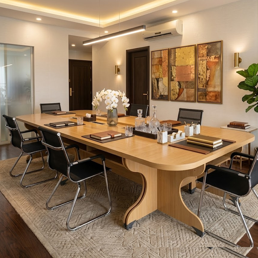 Bàn Họp Văn Phòng Sang Trọng Thiết Kế Bo Góc Tinh Tế BH-6