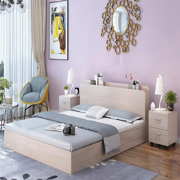 Giường hộp đầu giường kèm tap gỗ MDF phủ melamine GN-46