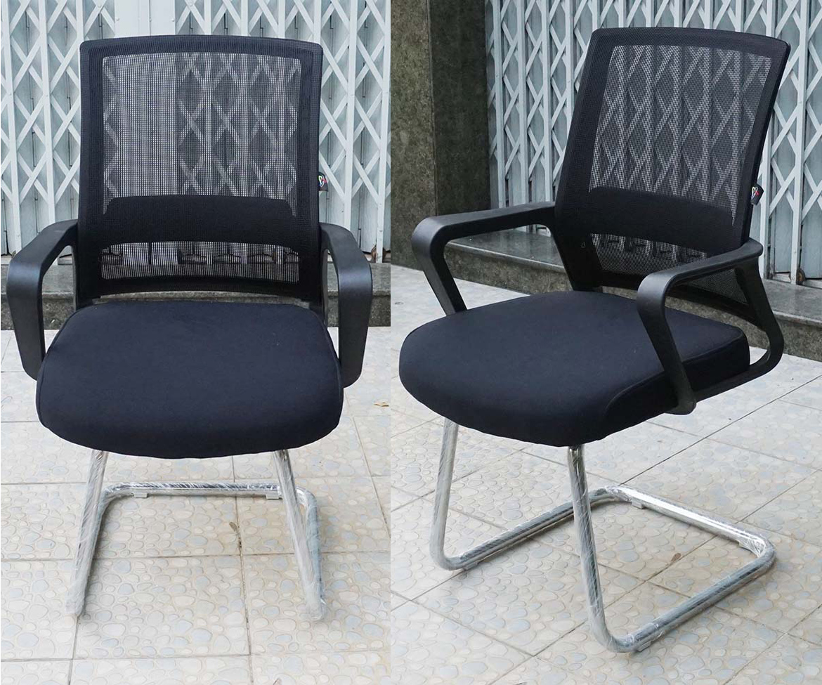 Ghế họp chân quỳ màu đen TH344