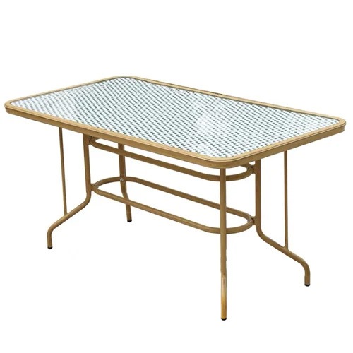 Bàn ăn chữ nhật ngoài trời mặt kính 1m2- Mã: T192A