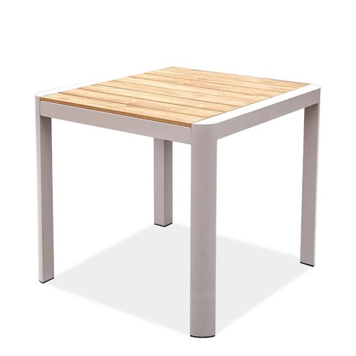 Bàn cafe sân vườn khung nhôm mặt gỗ polywood- Mã: T1901S