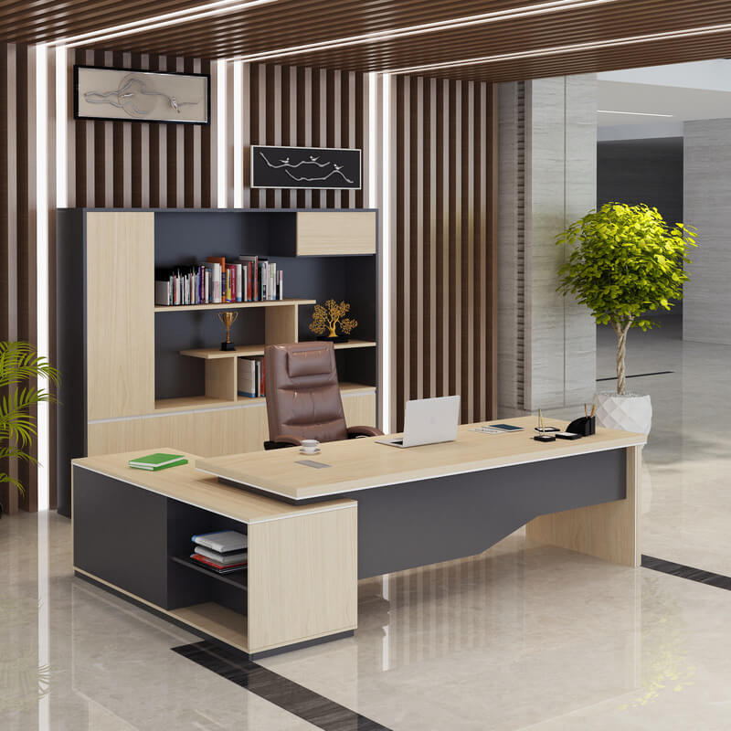 Chữ L Có Tủ Phụ Và Ngăn Lưu Trữ Pesi 1m4