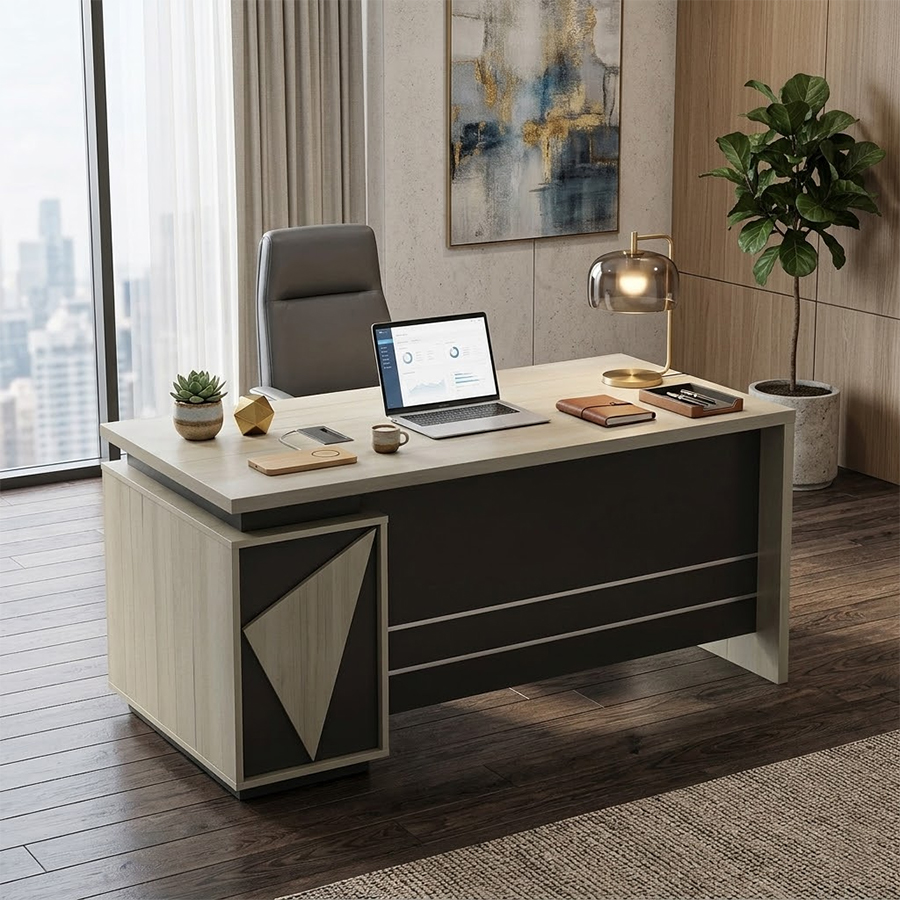 Bàn Giám Đốc Gỗ Kiểu Lệch Tinh Tế
