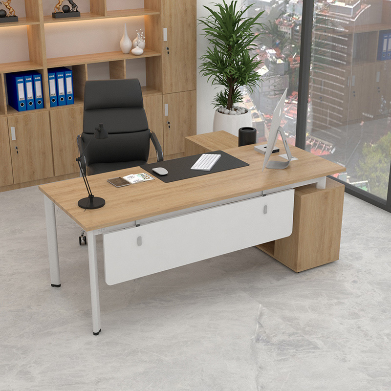 Bàn giám đốc chữ L chân sắt Oval 388-T