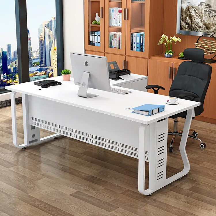 Bàn quản lý giám đốc chân hợp kim Aine kèm tủ phụ