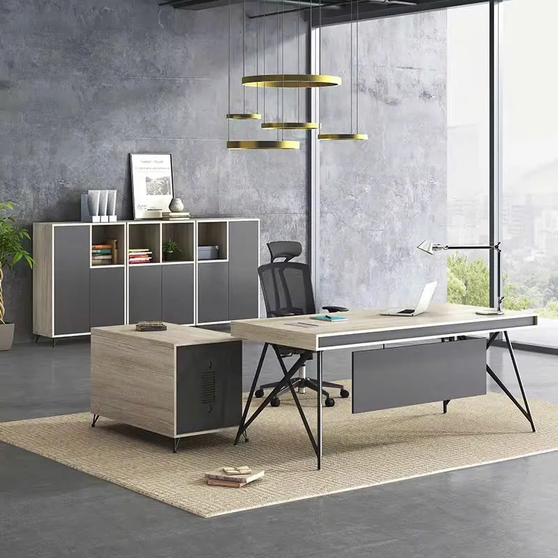 Bàn Giám Đốc Thiết Kế Trẻ Trung kèm Tủ Phụ Cao Cấp