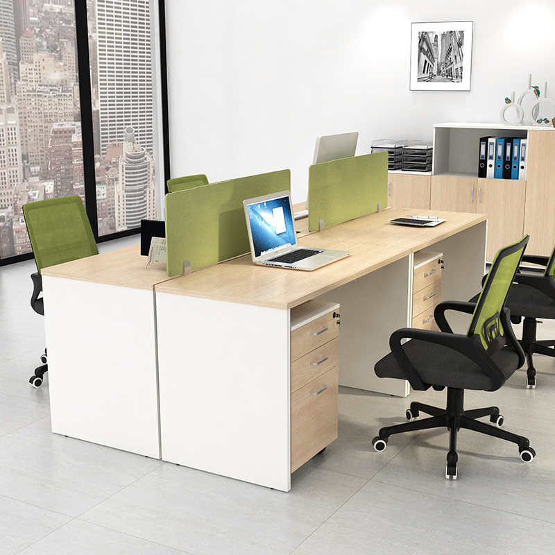 Modul bàn làm việc 4 người màu ghi