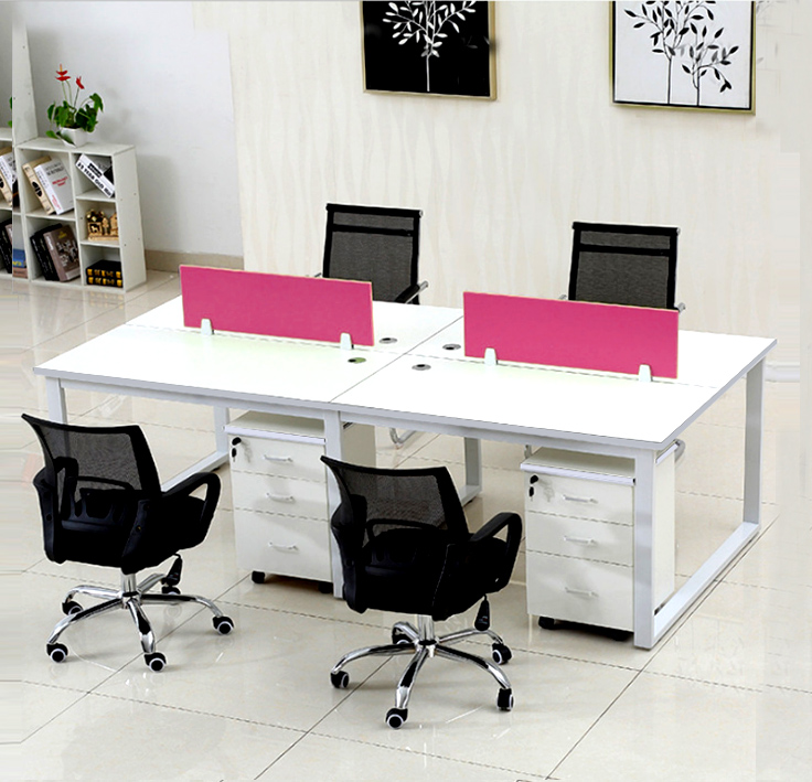 Cụm bàn làm việc 4 người màu trắng CBU4CH-TT