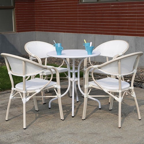 Bộ bàn 4 ghế lưới sân vườn màu trắng- Mã: T193-4x280A