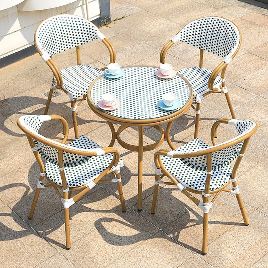 Bộ bàn ghế giả mây ngoài trời 4 ghế- Mã: T192-4×281