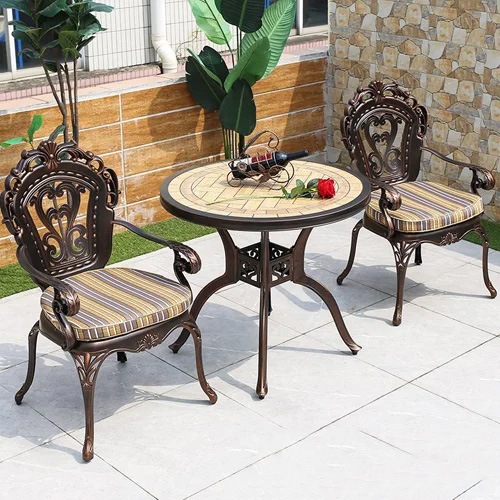 Bộ bàn ghế ngoài sân 2 ghế nhôm đúc- Mã: T146AD-2x278N