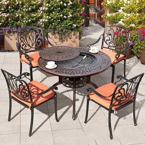 Bộ bàn ghế ngoài trời kết hợp lò nướng- Mã: T189A-4x279EN