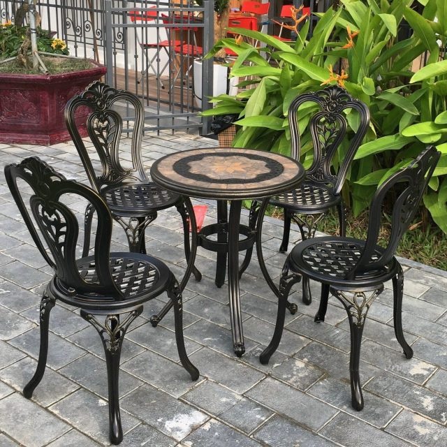 Bộ bàn ghế ngoài trời nhập khẩu cao cấp 4 ghế- Mã: T143D-4x277E