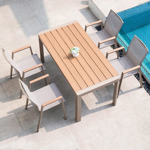 Bộ bàn ghế ngoài trời polywood khung nhôm- Mã: T1901-4×2801