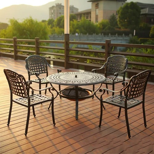 Bộ bàn ghế nhôm đúc BBQ ngoài trời- Mã: T189A-4x279A