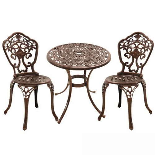 Bộ bàn ghế nhôm đúc nghệ thuật ngoài trời- Mã: T143-2x277A