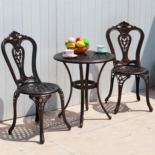 Bộ bàn ghế nhôm đúc nghệ thuật sân vườn- Mã: T143-2x277E