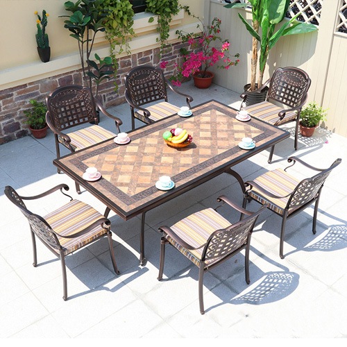 Bộ bàn ghế nhôm đúc sân vườn- Mã: T190LD-6x279AN