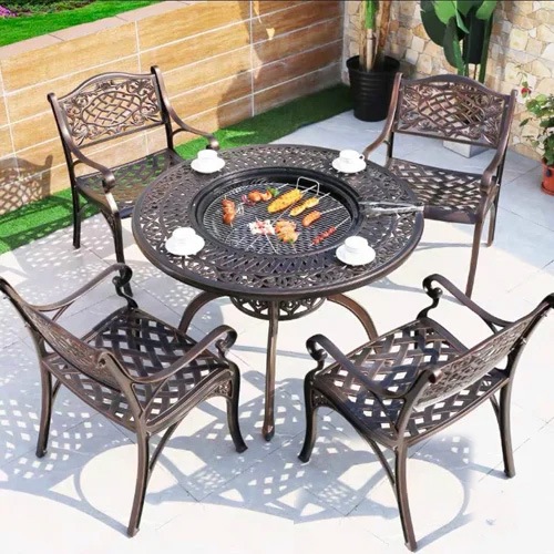 Bộ bàn ghế sân vườn có bếp nướng- Mã: T189A- 4×279