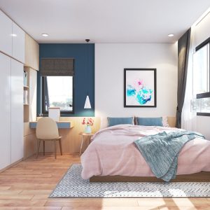Bộ phòng ngủ tủ 3 cánh trắng - 08