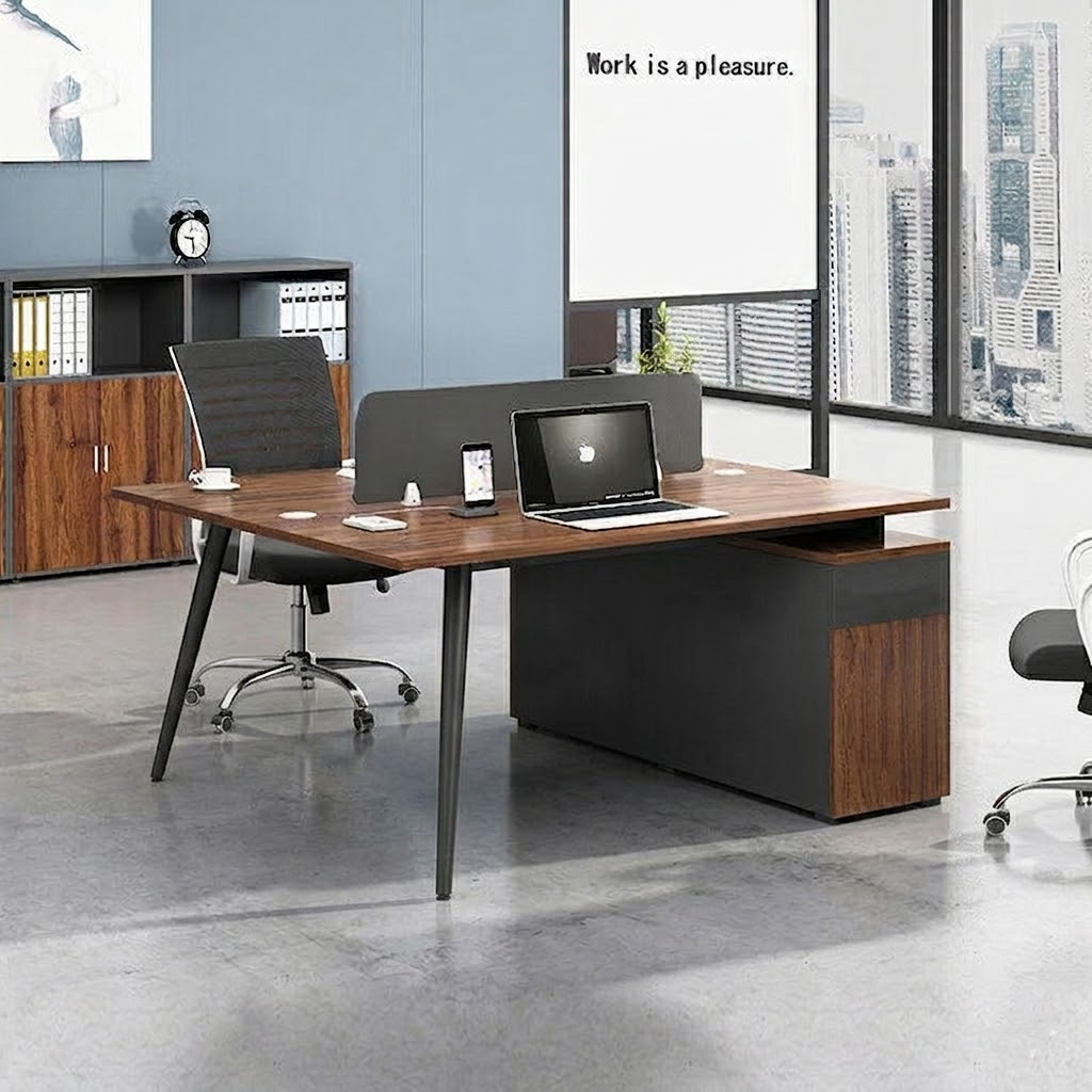 Cụm bàn làm việc 6 chỗ hiện đại phong cách