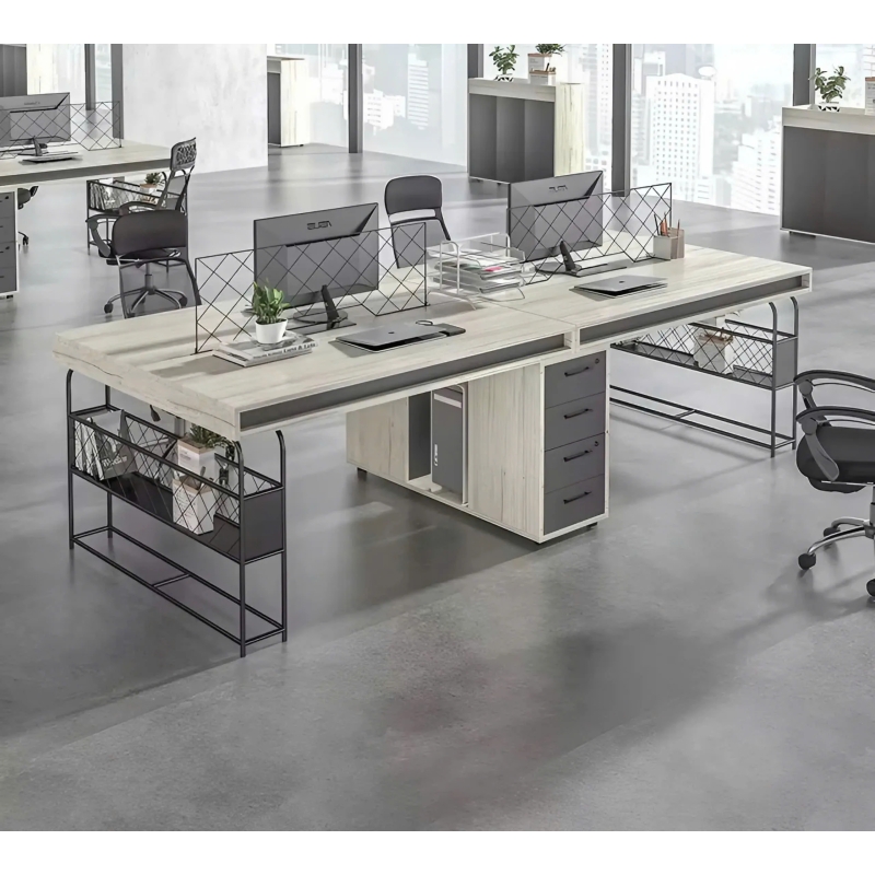 Bàn Làm Việc Tủ Ngăn Kéo Giữa Và Kệ Sắt Tiện Lợi BC70