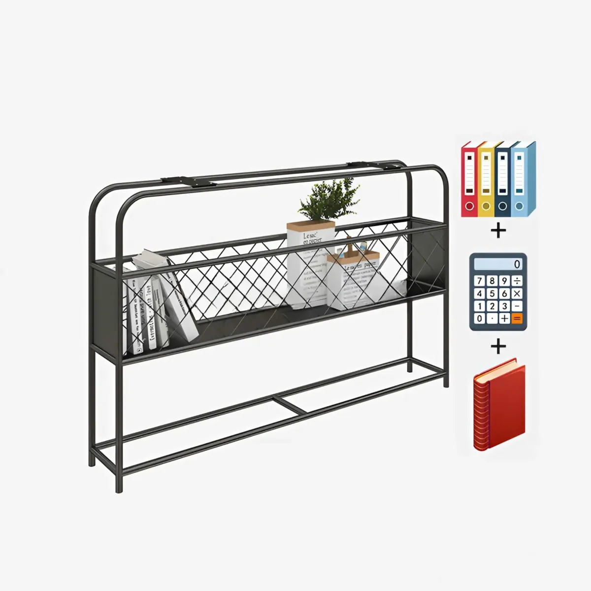 Cụm Bàn Làm Việc 4 Nhân Viên Có Hộc Tủ Và Kệ Sắt Tiện Lợi