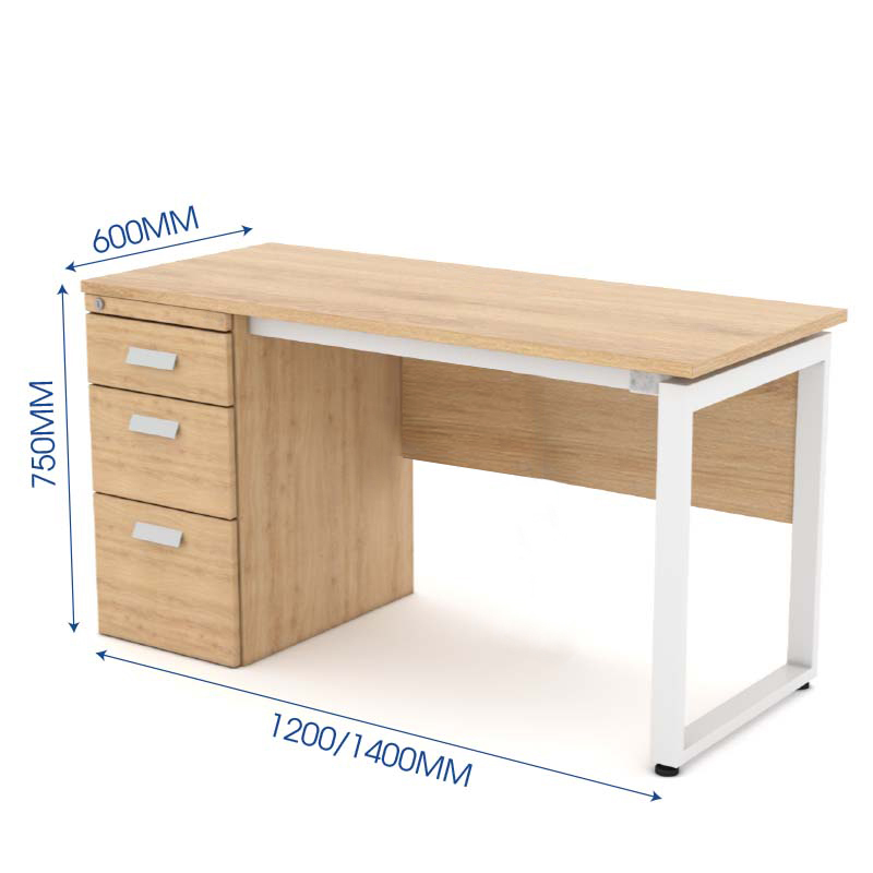 Bàn làm việc 1m4 liền tủ 3 ngăn EU14YH