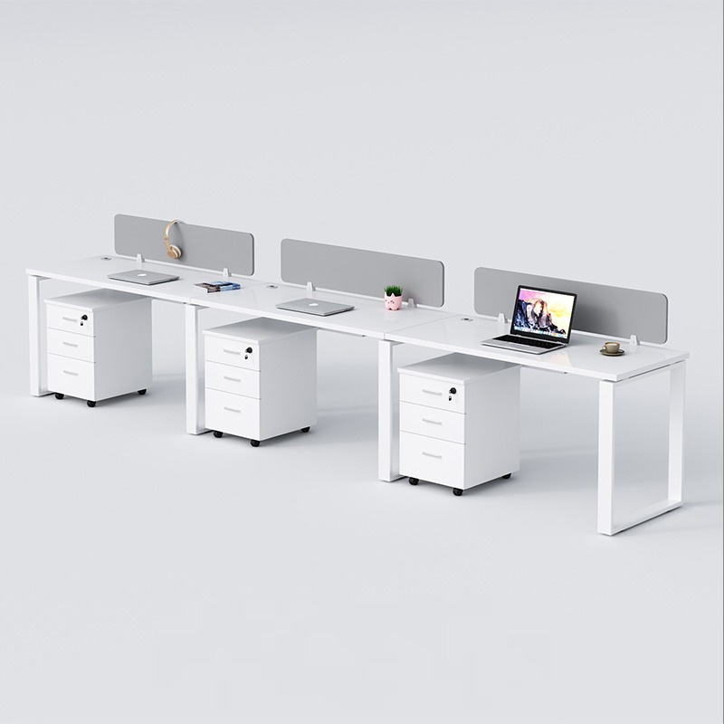 Bàn làm việc liền 3 người chân sắt hộp Eos EUC02-3606