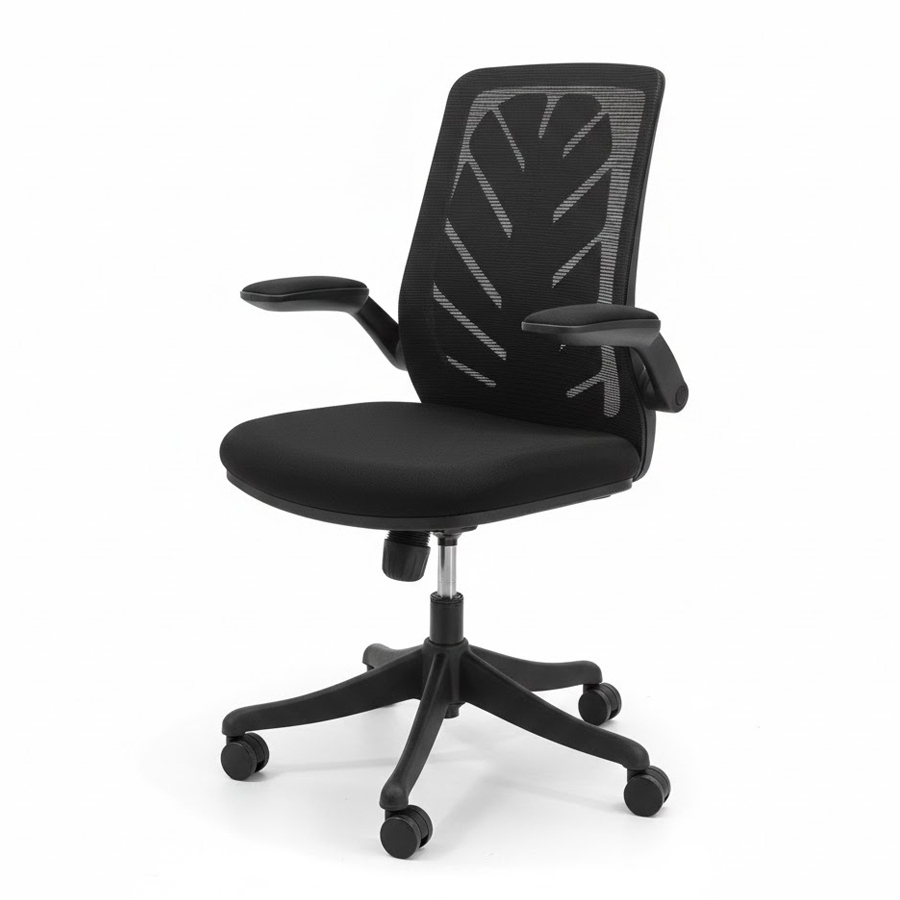 Ghế Làm Việc Chân Xoay Lưng Chiếc Lá tay Gập - GX8