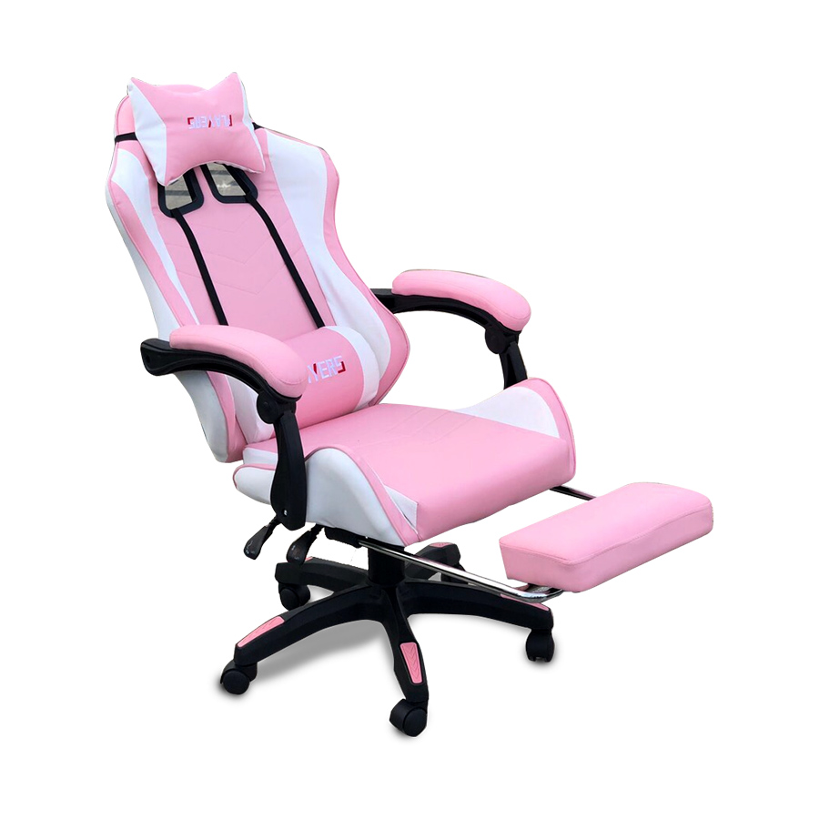 Ghế game có gác chân màu Hồng