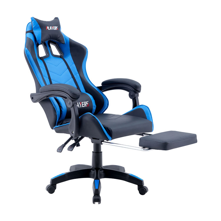 Ghế gaming players màu xanh có gác chân