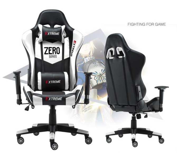 Ghế xoay game extreme zero v1 trắng đen