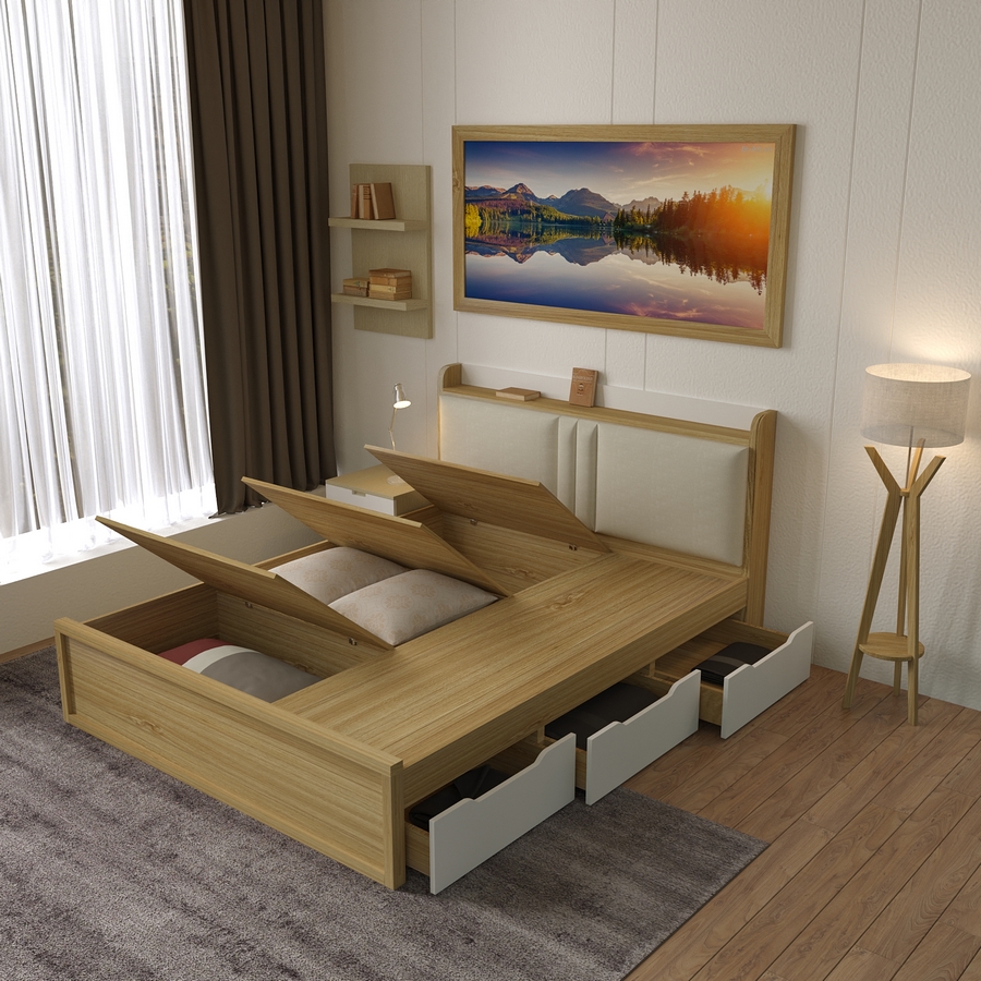 Giường ngủ đa năng bọc đệm GN-37