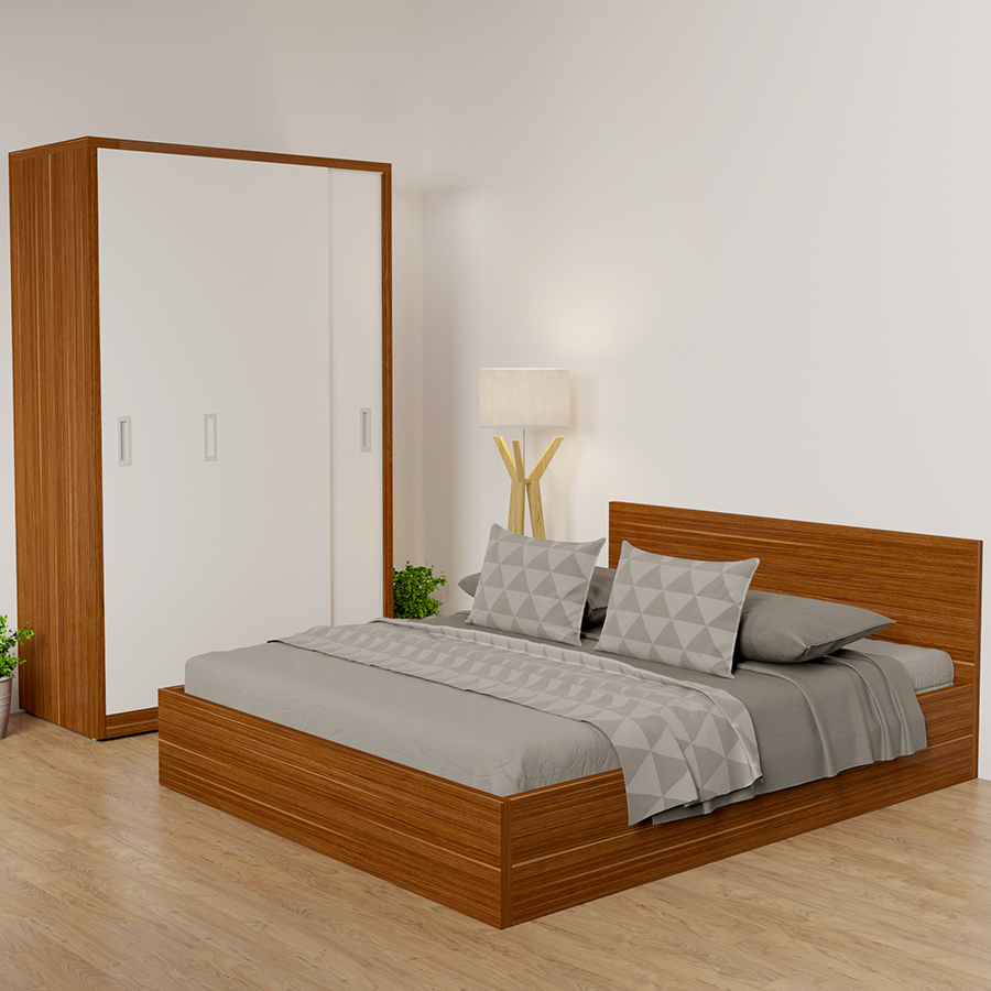 Giường ngủ hiện đại gỗ công nghiệp màu 6041